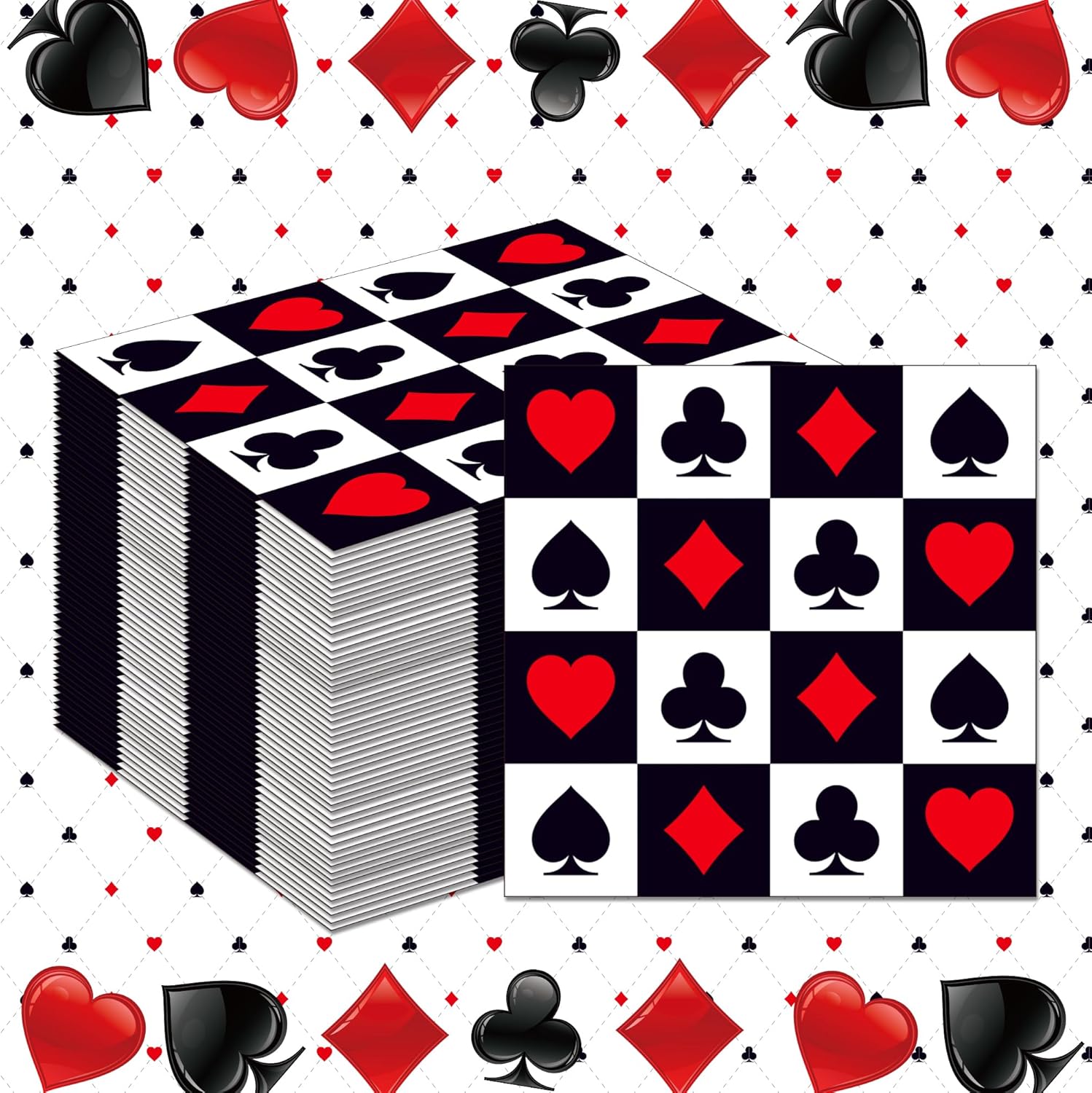 Party Games Night - 20/40/60/80 PCS Casino Thema Poker Servetten