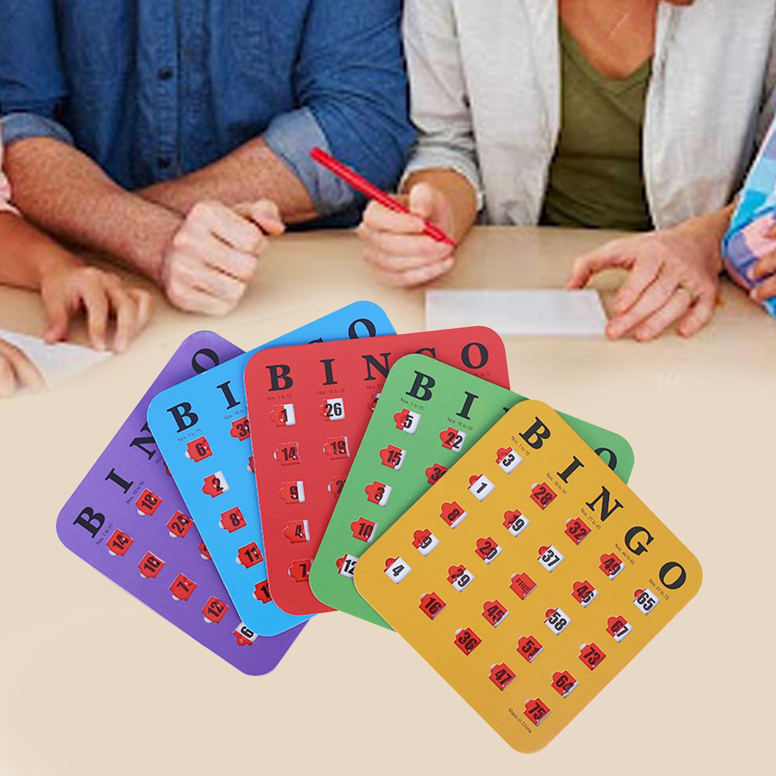 Party Games For Large Groups - 5-delig groot bedrukt bingokarton Gemakkelijk af